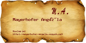 Mayerhofer Angéla névjegykártya